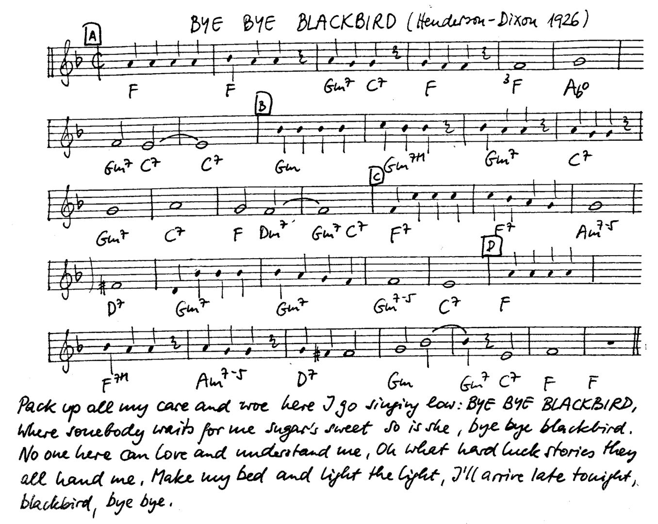 bye bye blackbird leadsheet – book us for your next 20s or gatsby event